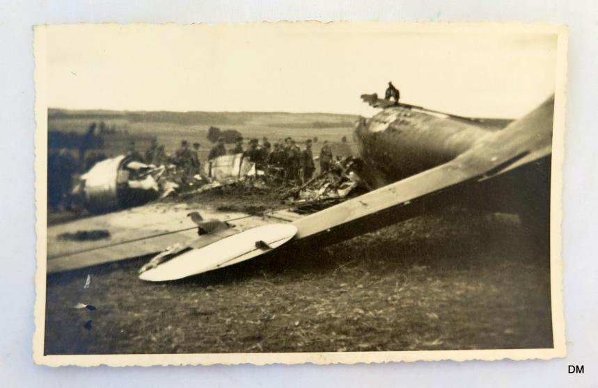 WW2 Photo of downed bomber - French?