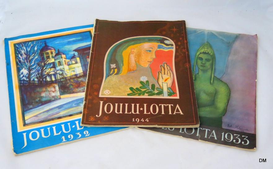 Finnish Lotta Svärd magazine - set of christmas editions, 1932, 1933 and 1944