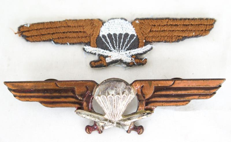 Finnish paratrooper jumpwings 3rd class - metal and cloth