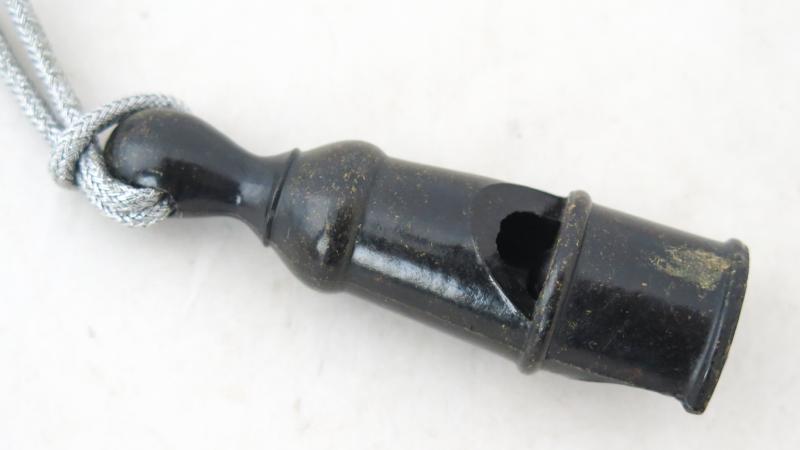 WW2 German bakelite whistle with lanyard