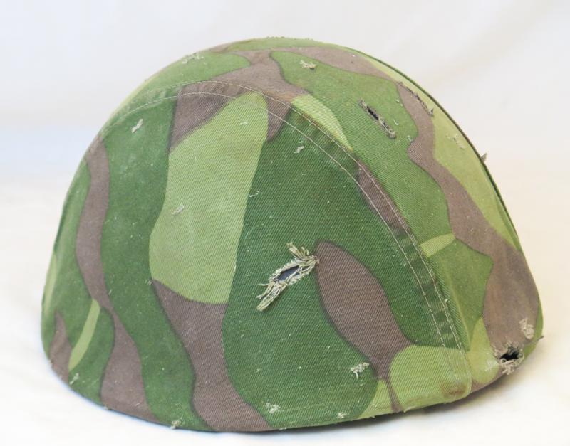 Post-war Finnish defense forces steel helmet M62 with camo cover