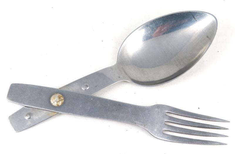 WW2 German Wehrmacht/Waffen-SS fork-spoon eating utensil - steel WSM40
