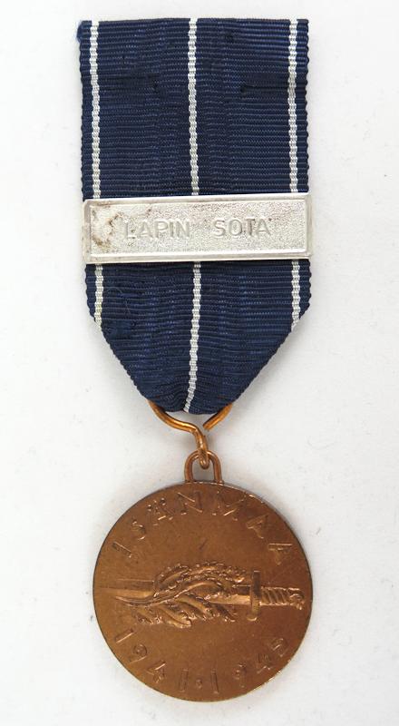 Finnish Continuation war 1941-45 commemorative medal with Lapin sota clasp