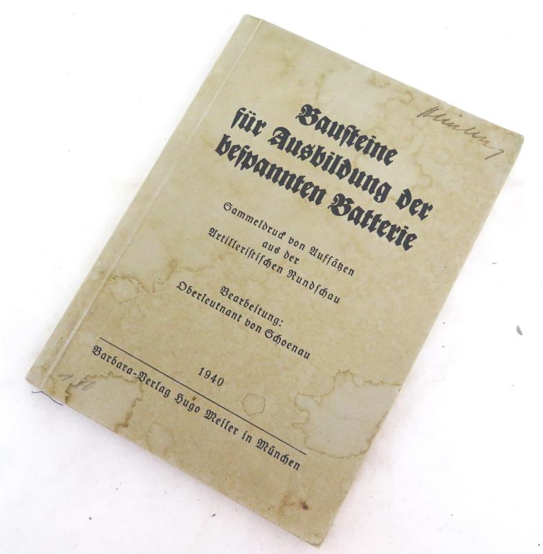 WW2 German commercial manual for artillery - Bausteine fur ausbildung der bespannten batterie