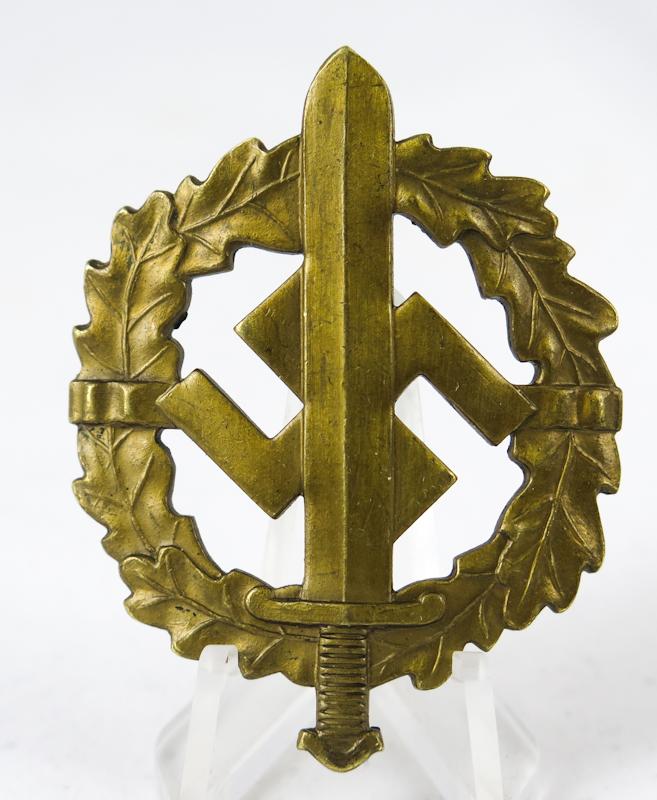 WW2 German SA sport badge bronze class  1st type - Maker Bonner