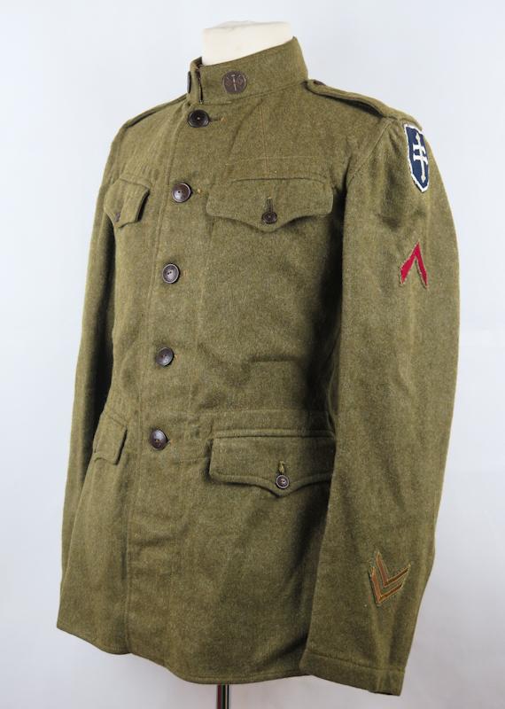 WW1 US army British made M1918 tunic -  79th infantry division