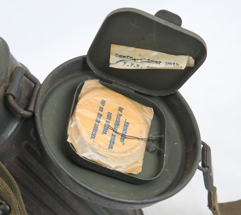 WW2 German Wehrmacht army GM30 gas mask set - named