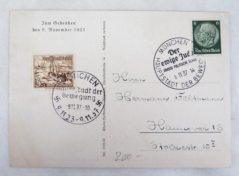 1930s Third reich post card - 1923 commemoration day 1937