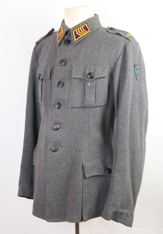 WW2 Finnish army signal staff-sergeant M/36 field jacket - 11.division signal unit patch