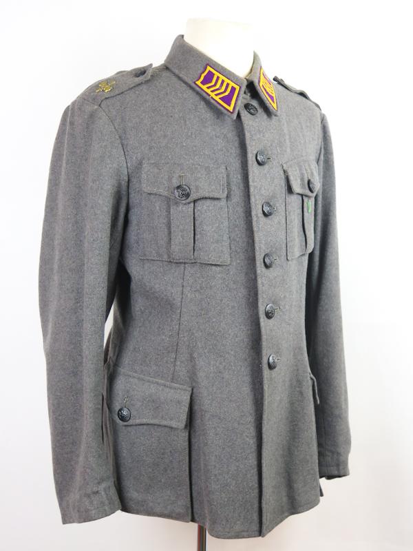 WW2 Finnish army signal staff-sergeant M/36 field jacket - 11.division signal unit patch