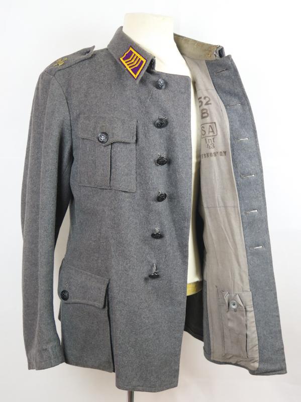 WW2 Finnish army signal staff-sergeant M/36 field jacket - 11.division signal unit patch