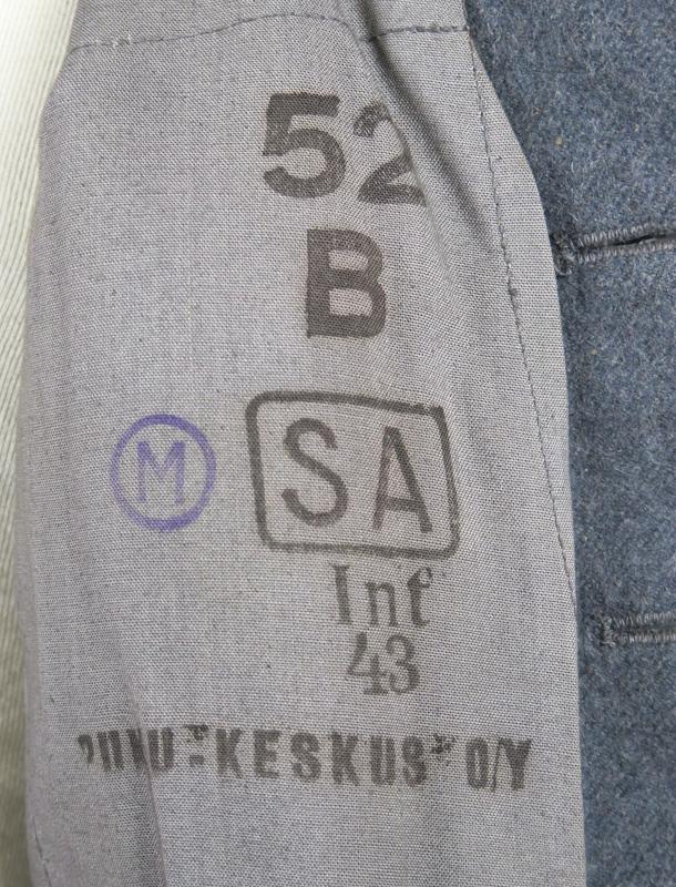 WW2 Finnish army signal staff-sergeant M/36 field jacket - 11.division signal unit patch