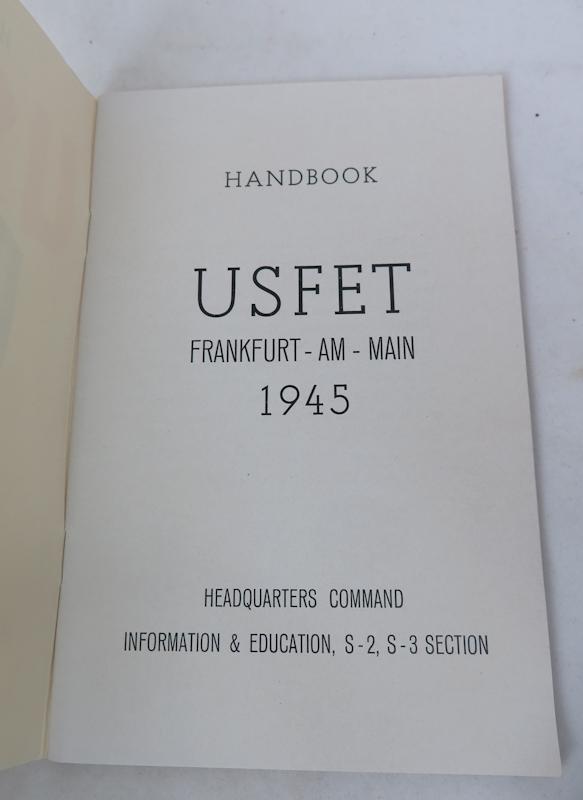 WW2 US Army USFET handbook Frankfurt am Main facilities - 1945