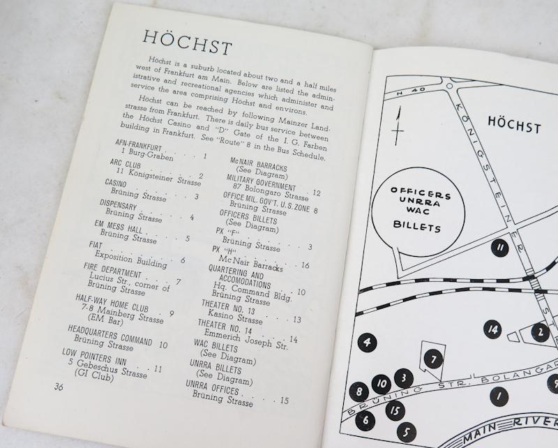 WW2 US Army USFET handbook Frankfurt am Main facilities - 1945