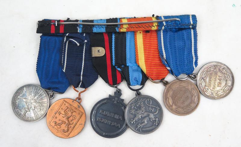 Finnish 6 awards bar - three war veteran