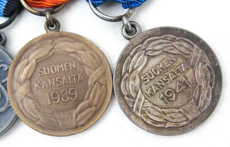 Finnish 6 awards bar - three war veteran