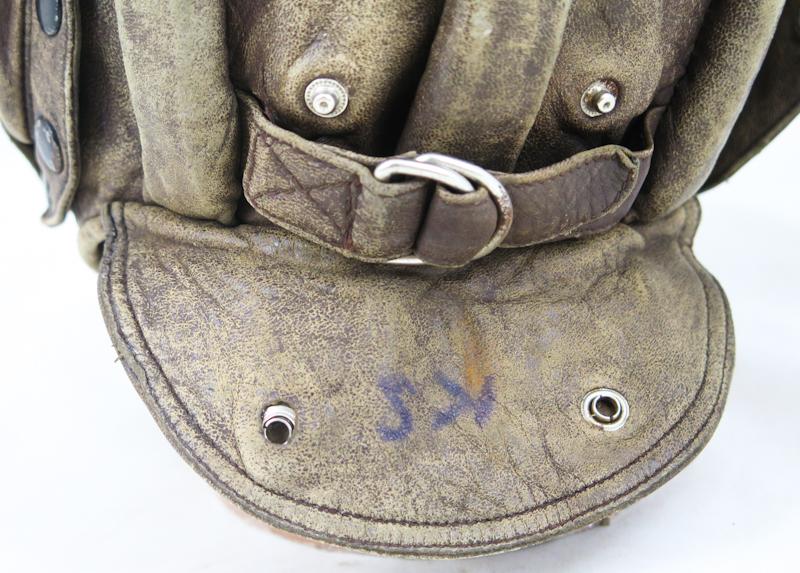 WW2 Finnish Tank grew leather helmet - Friitala