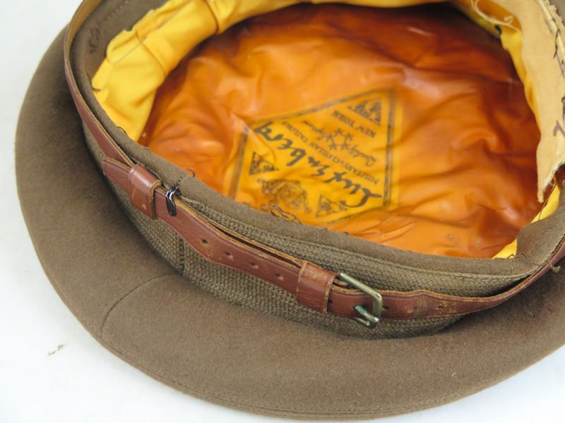 WW2 US army air force officers brown service cap - Luxenberg, New York