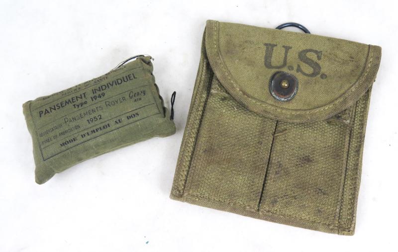 Post-war French  US M1 carbine pouch and french 1st aid packet