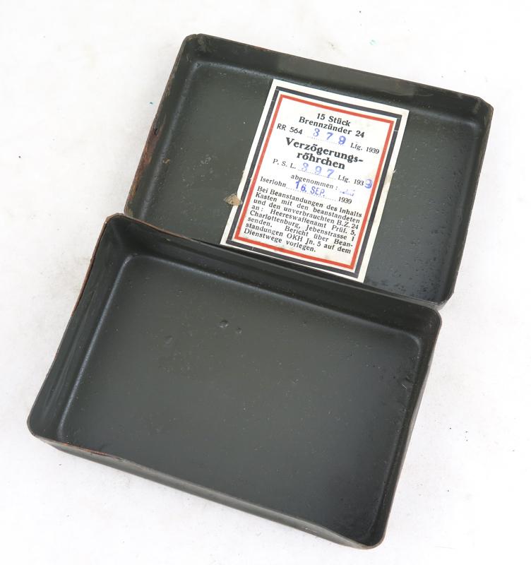 WW2 German Brennzunder 24 empty metal case - 1938