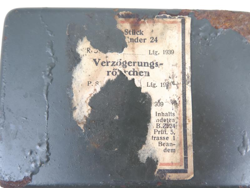 WW2 German Brennzunder 24 empty metal case - 1938
